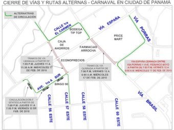 Noticia Radio Panamá | Ruta del carnaval y calles aledañas que estarán cerradas