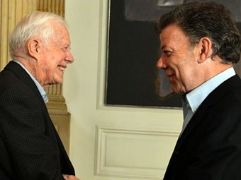 Noticia Radio Panamá | El expresidente estadounidense Jimmy Carter se reunió con Juan Manuel Santos