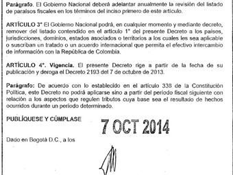 Noticia Radio Panamá | Decreto colombiano de paraíso fiscal contra Panamá sí entró en vigencia el 7 de octubre