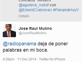 Noticia Radio Panamá | Exministro Mulino le responde al Ministro Aguilera vía Twitter de Radio Panamá