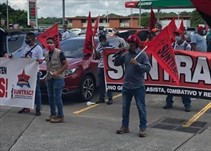 Noticia Radio Panamá | Miembros del SUNTRACS protestan contra posible extensión de contratos laborales