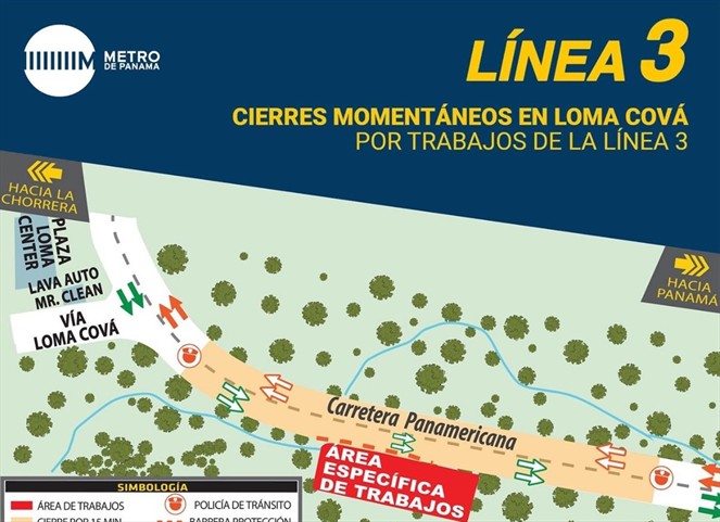 Noticia Radio Panamá | Este domingo 24 de abril cerrarán vías en Loma Cová por trabajos de la línea 3 del Metro
