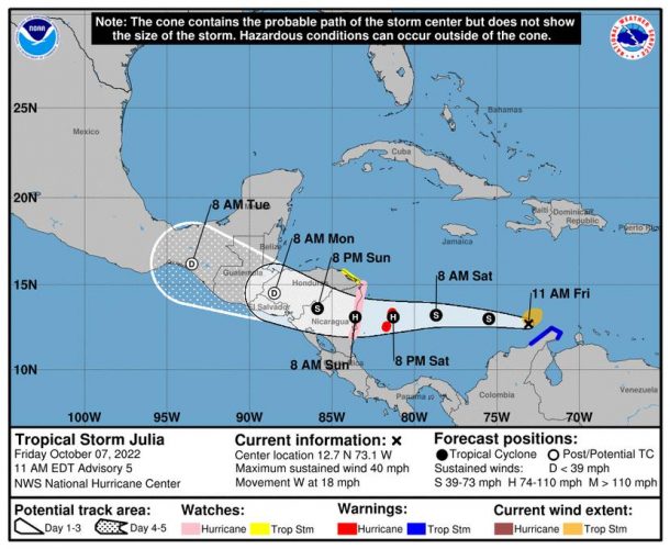 Featured image for “La depresión tropical 13 se convierte en la tormenta tropical Julia”
