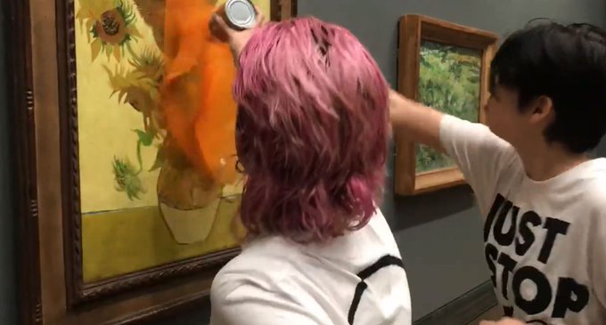 Dos ecologistas arrojan sopa al cuadro ‘Los girasoles’ de Van Gogh en la National Gallery de Londres