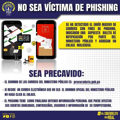 Featured image for “Ministerio Público informa a la ciudadanía que no sea víctima del phishing”