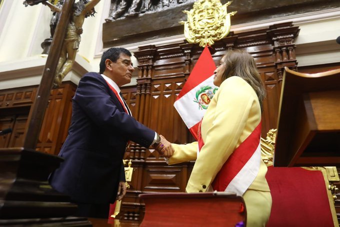 Dina Boluarte, the first woman president of Peru. Pedro Castillo is arrested by the police