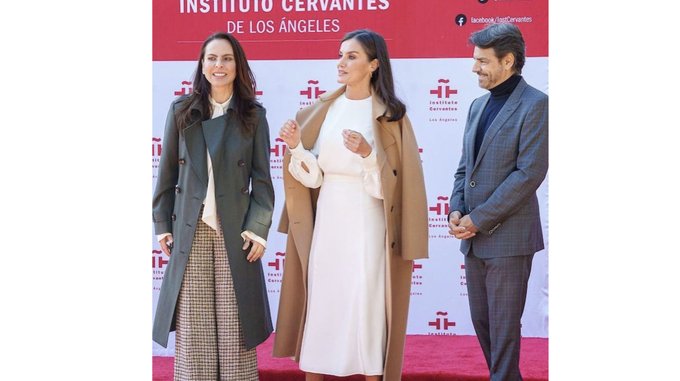 Kate del Castillo and Eugenio Derbez meet with Queen Letizia in Los Angeles
