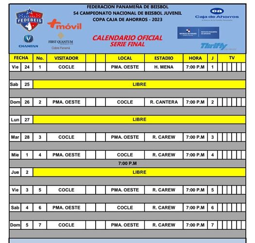 Youth Baseball Final begins on Friday, February 24