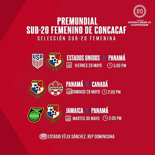 “Selección femenina de Panamá con nuevas fechas para partidos en Campeonato de Concacaf”
