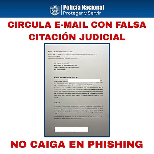 Featured image for “La Policía alerta sobre la circulación de correos con supuesta citación judicial para sustraer datos personales”