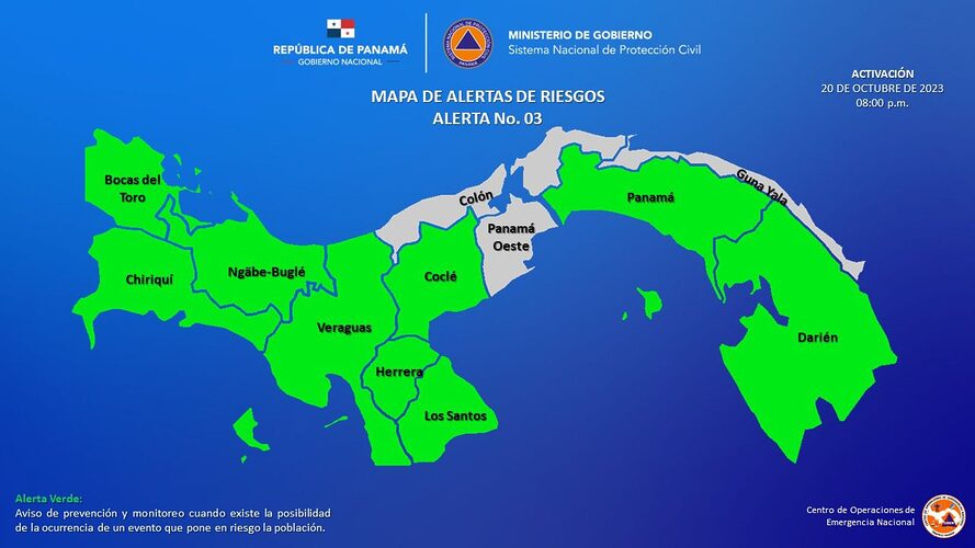 Featured image for “SINAPROC declara Alerta Verde en ocho provincias y una comarca”