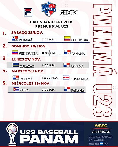 Featured image for “Béisbol: Panamá abre ante Colombia en el Torneo Premundial U23”