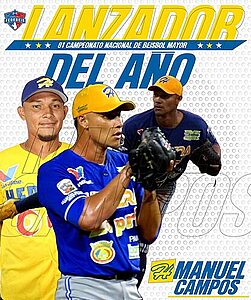 “Manuel Campos elegido como el Lanzador del año en el Béisbol Mayor”